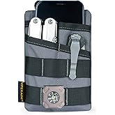 VIPERADE VE3 Tool Pouch Pocket Organizer, Nylon Tool Belt Loop Pouch with 4 Pockets Tool Storage EDC Pouch for Flashlight/Pocket Knife, Tactical Pen, Notebook (Grey)