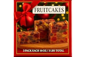 GENERIC FruitCake Traditional Old Fashion Gift Box - Moist Candied Fruit & Nuts Cake - Christmas Treat Thanksgiving Dessert Holiday Gift for Family Friends Coworkers (3 – 16 oz Packs)
