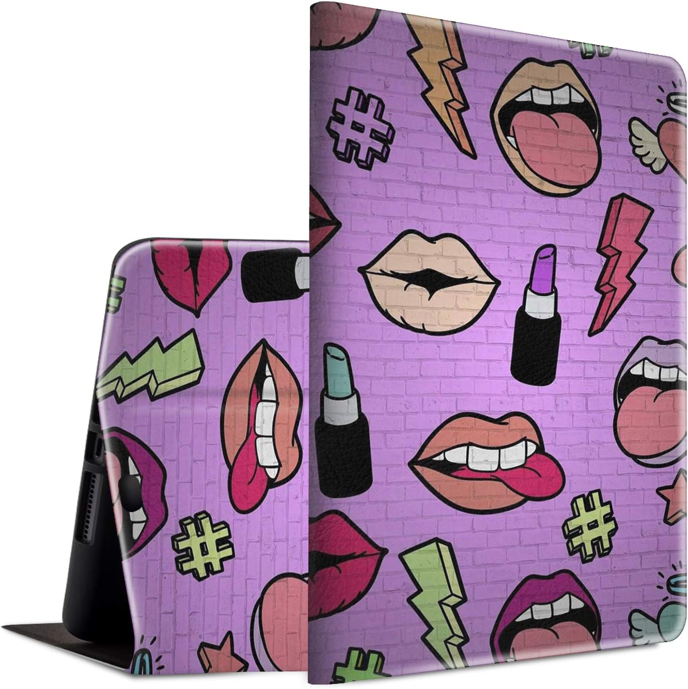 iPad Pro 11 Case 2018, Spsun Lightweight PU Leather Folio Cover Adjustable Stand with Auto Wake/Sleep Smart Protect Case for Apple iPad Pro 11 (2018 Release) - Makeup Doodle