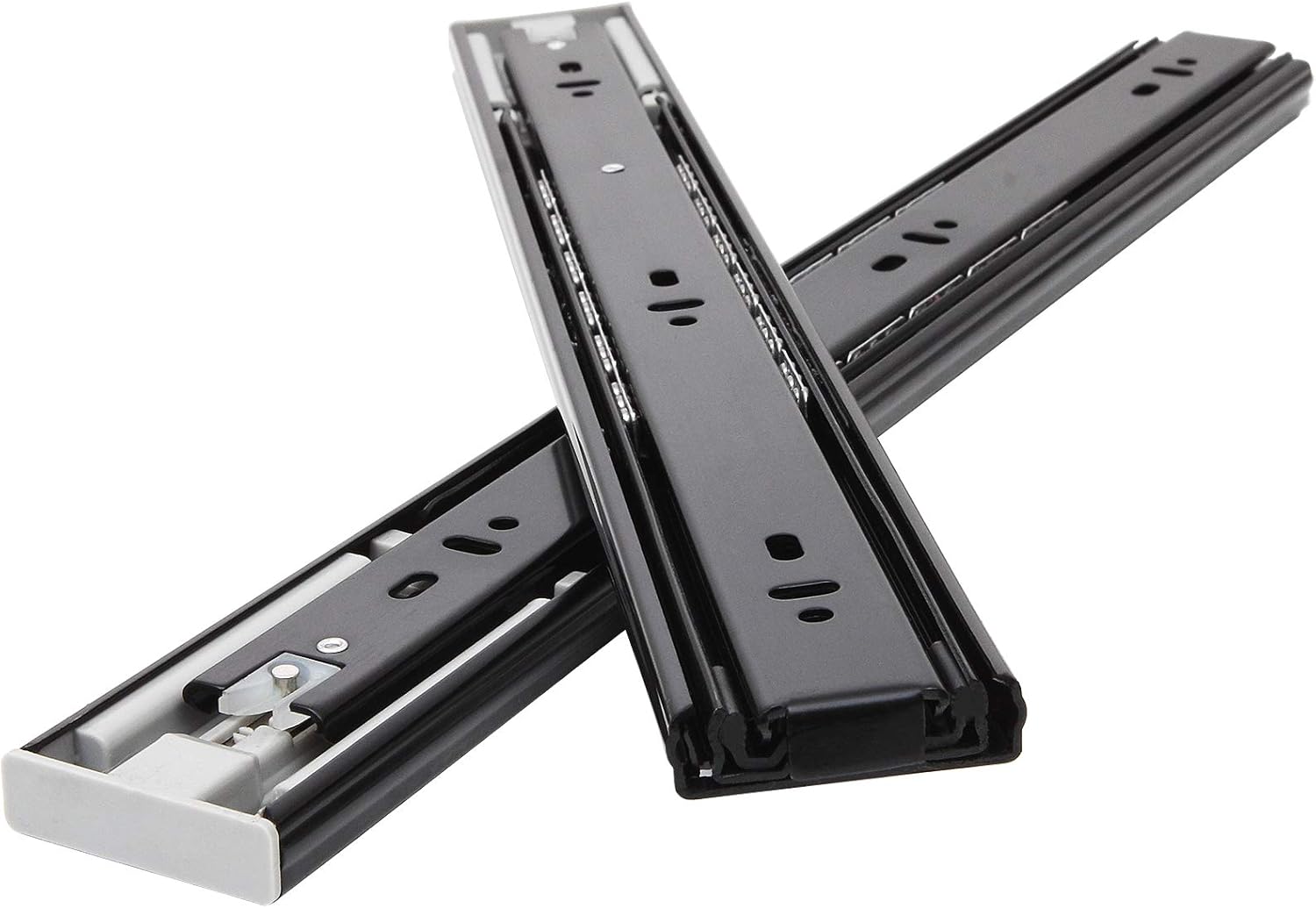 AHUNTTER 3 Pair Push to Open Drawer Runner 400mm Ball Bearing 3Fold