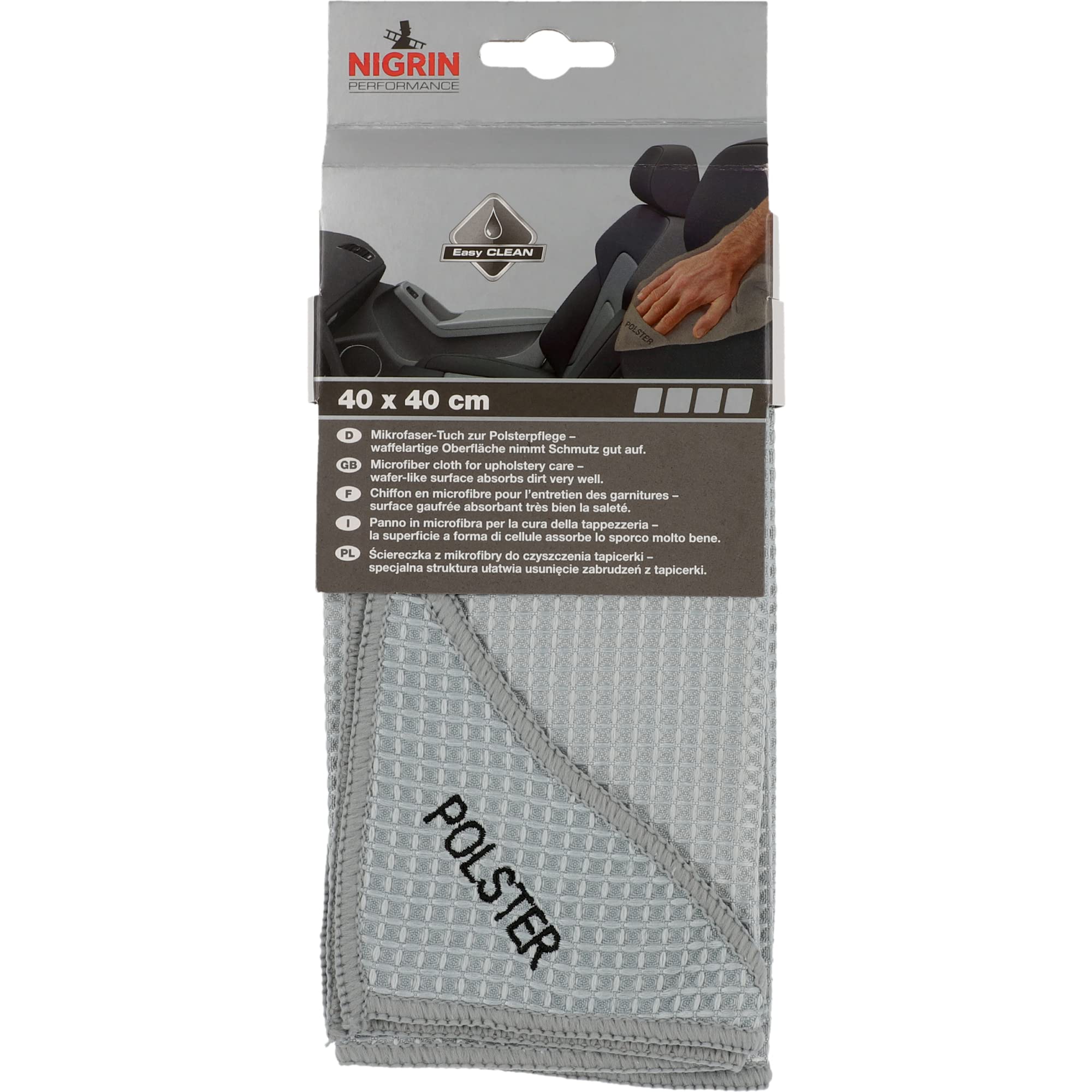 NIGRIN 71119 Microfibre Upholstery Cloth 40 x 40 cm