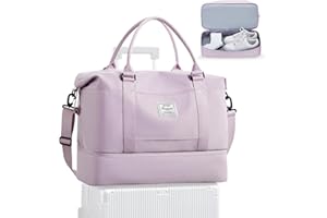 ONXTHIN Travel Bag with Shoes Compartment,Weekender Bags for Women Travel,Carry On Duffel Overnight Bag with Trolley Sleeve & Wet Pocket,Travel tote Bag Sports Gym Bag