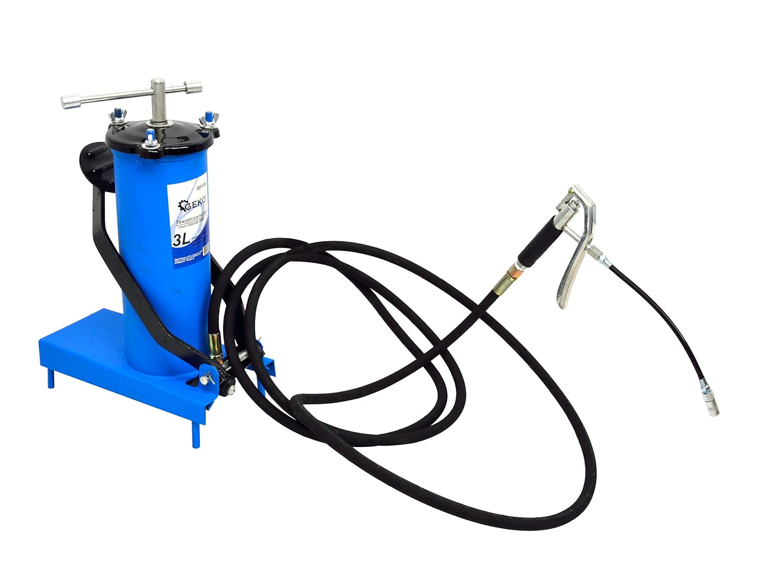 Geko G01139 Foot Operated High Pressure Grease Pump 3 L, Blue Amazon.co.uk Business, Industry