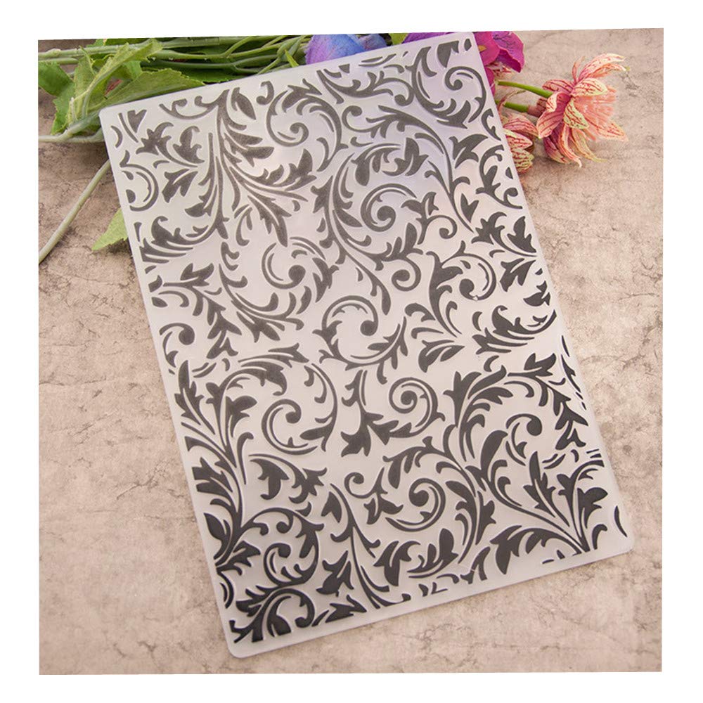 arriettycraft Feather Background Plastic Embossing Folder for Scrapbook DIY Album Card Tool Plastic Template Folders