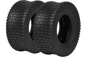 16x6.50-8 Lawn Tractor Tires Replacement - 4PR Tubeless Durable, with Deep Ribbed Treads, Rim Not Included(2-Pack)