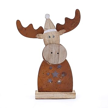 Knuellermarkt24de Holz Elch Mit Beleuchtung Krippenspiel
