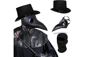 Raxwalker Plague Doctor Mask Retro Leather Steampunk Halloween Costume Long Nose Bird Beak Cosplay Props