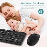 LeadsaiL Wireless Keyboard and Mouse 2.4GHz UK Full Size 12 Shortcuts Black view 5