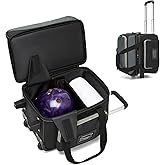 JMIANeodark Bowling Ball Bag with Separate Shoe Compartment, Single Roller Bowling Bag with Wheels and Retractable Handle Extends to 37.0 Inches, Padded Foam Ball Insert, Gray (1 Ball Bowling)