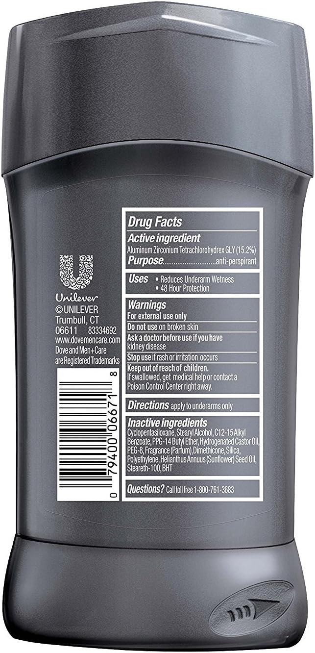 Dove Men Plus Care NonIrritant Antiperspirant, Clean Comfort, 2.7 Ounce (Pack of 4): Health & Personal Care