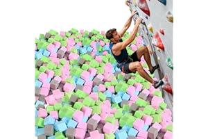 TRENDBOX Foam Cube, 100 PCS of 3.15 x 3.15 x 3.15 Inch Soft Blocks, Gymnastics, Rock Climbing, Trampoline and Other Sports Cushion Pads, Indoor Park Foam Pit Filler - Four Colors（Blue/Green/Grey/Pink）