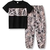 Voxikidio 5-12 Years Boys Clothing Set Camo Hoodie & Cargo Pants Outfits Set 2025 Fashion Clothing