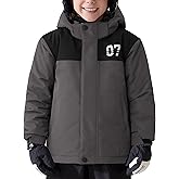 FREE SOLDIER Boys Girls Waterproof Ski Jacket Fleece Lined Warm Winter Snow Coat Kids Winter Jacket with Detachable Hood