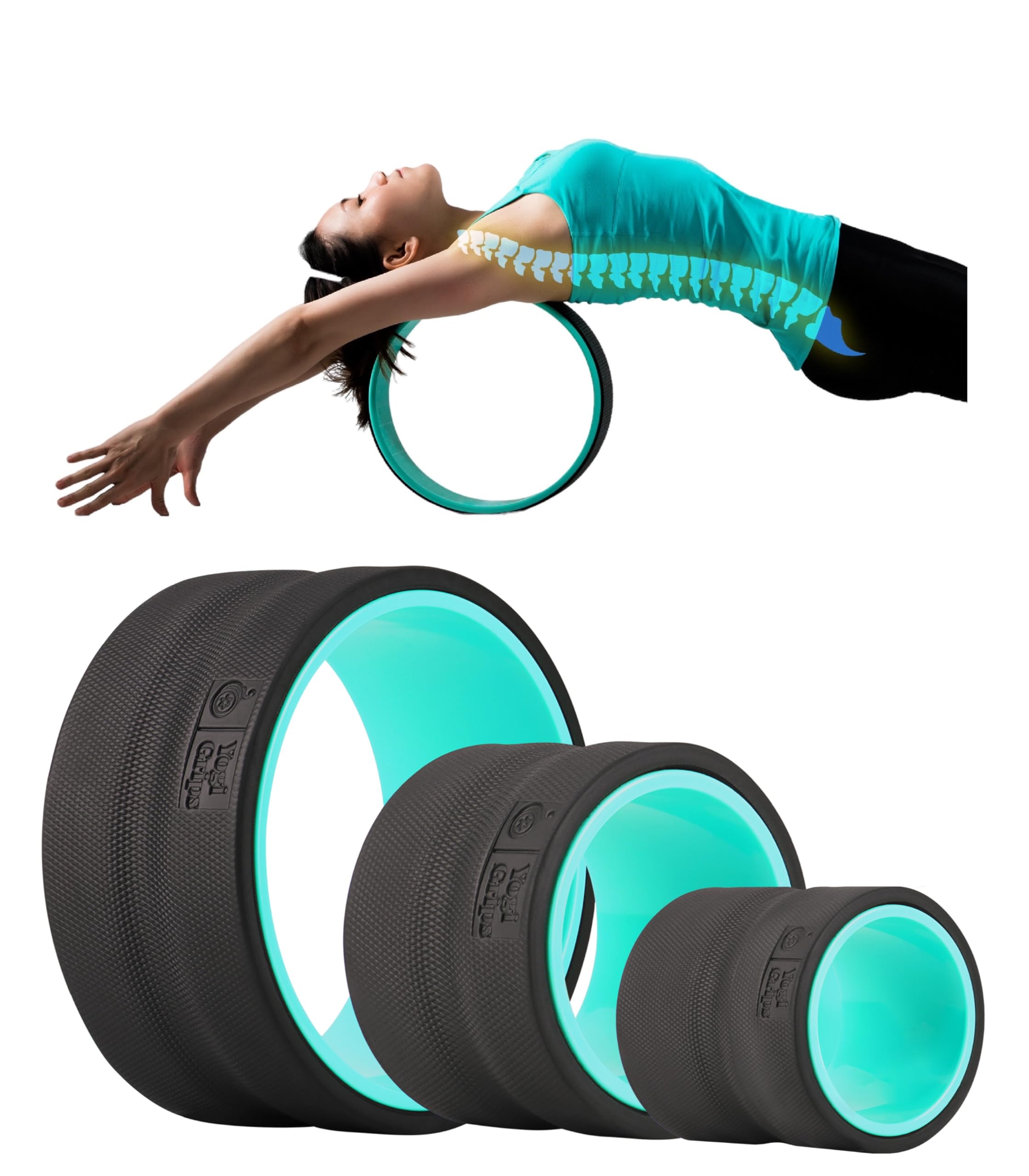 Yoga Wheel - Back Stretcher Back Roller Wheel For Deep Tissue Massage Foam Roller B 695632