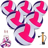 HYPGARD 6 Pack Volleyballs Official Size 5, Waterproof Soft Bulk Recreational Volley Balls with Pump and Net Bag for Indoor Outdoor Beach Sand Water Pool Game Training Match for Teenager Beginner