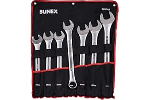 Sunex Tools 9707M Jumbo Metric Combination Wrench Set, 7Piece (Includes Roll-Case)
