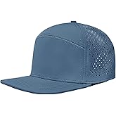 FYBW Men Performance Mesh Snapback Hat, Lightweight Laser Perforated Flat Brim Baseball Cap for Running, Gym & Outdoor