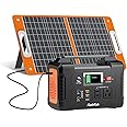 Solar Generator With Solar Panel Included, Flashfish 200W Portable Power Station+60W Solar Panel, 2 x 200W AC Outlets, 151Wh/40800mAh Backup Power Battery Pack For Home Blackout/RV/Camping