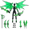 MIGESS Titan 13 Robot Action Figure,Dummy 13,Articulated Robot with Demon Wings, 3D Printed robo 13 Action Figure Articulated (Bamboo Green)