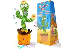 Ayeboovi Dancing Talking Cactus Toys for Baby Toddler, Interactive Talking Cactus Baby Toys Repeating Record What You Say, Volume Adjustable Singing Mimicking Toy with 120 Songs for Boys Girls Gifts