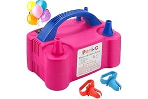 PCFING Balloon Pump Electric, Portable Balloons Inflator Blower Machine with Balloon Tie Tool & Dual Nozzle