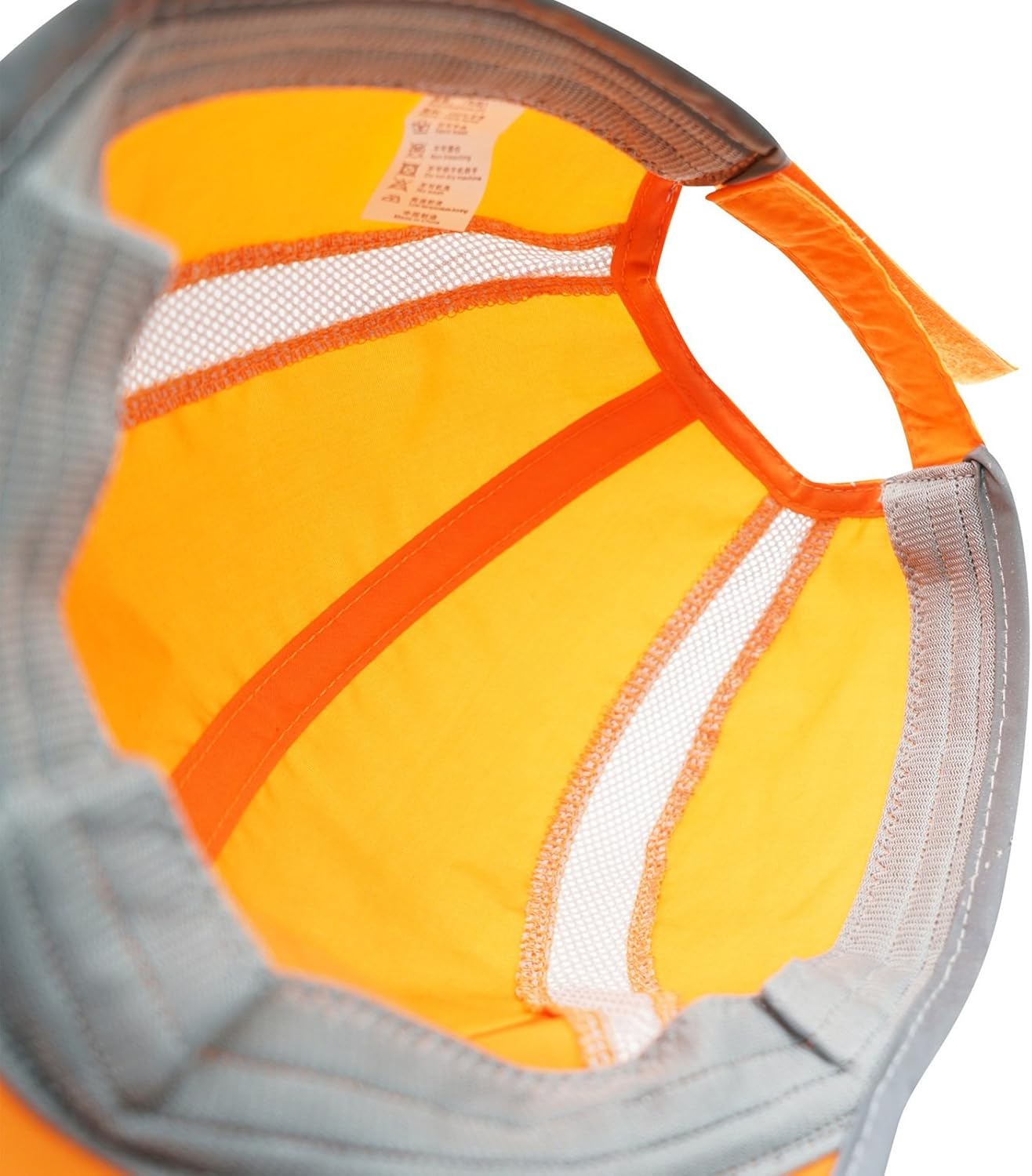 Connectyle Foldable Mesh Sun Cap Outdoor Sports Hat Breathable Sun Runner Cap with Reflective Trim Orange: Clothing