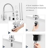 Peppermint Dual Lever Kitchen Tap with Pull Down Spray Chrome Sink Mixer Tap view 8