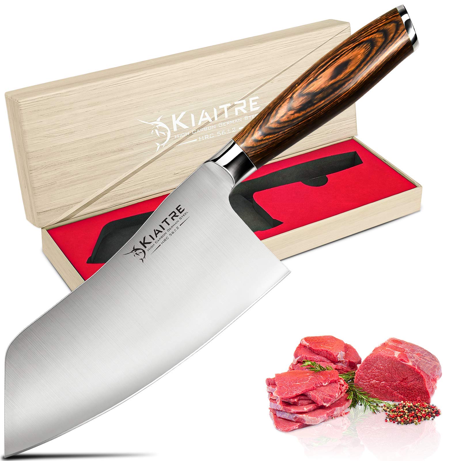 Buy Kiaitre Meat Cleaver 7 Inch Vegetable Cleaver High Carbon German