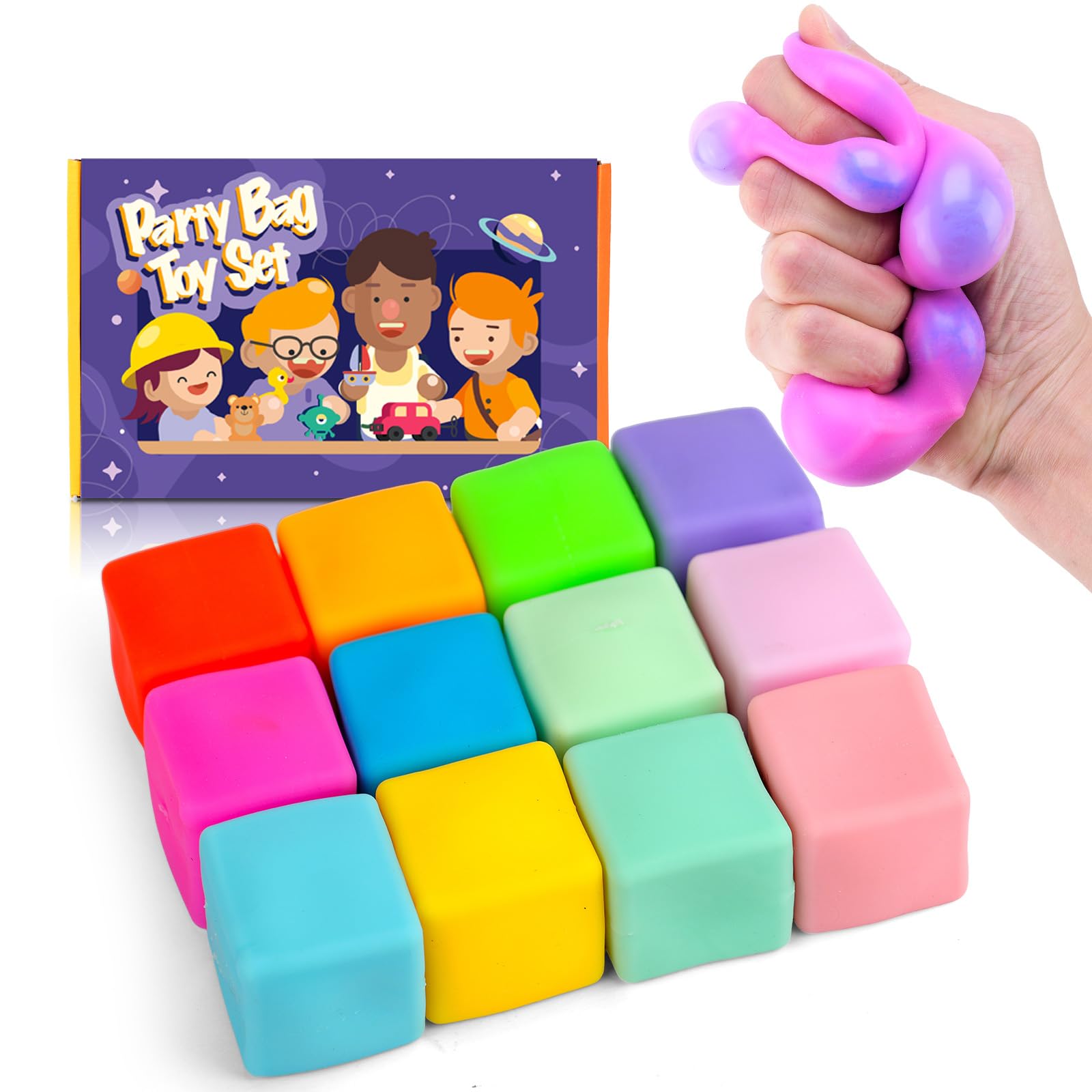 Photo 1 of YAKHAN 12PCS Color-Changing Stress Cube - Soft, Squeezeable Stress Relief Balls for Relaxation, Ages, Ideal for Parties, Home, Classroom, and Office Use, Slow-Rebound Design, Portable