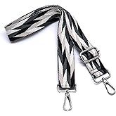 S&loyoe Purse Straps Replacement Crossbody Bag Strap Adjustable Wide Guitar Straps for Handbags 1.5inch (Blade splicing gray silver)