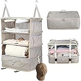 Bukere Hanging Packing Cube for Travel, Portable Shelves Organizer Bag for Luggage Suitcase, Travel Essentials, Compression Carry-On Closet Storage, X-Large Capacity