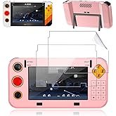 Case for Atari Gamestation Go,NOUKAJU Game Console Case with 2Pack PET Screen Protector,Anti-Drop, Anti-Scratch,Shockproof,Screen Protector for Atari Gamestation Go Game Console(Pink)