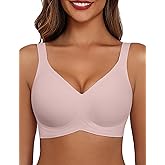 Avidlove Bras for Women Seamless Bra Full Coverage T Shirt Bralettes V Neck Wireless Bra Comfortable Brassiere