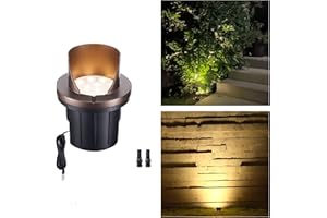 Varmtalys Landscape Well Lights, LED Low Voltage Ground Lights Outdoor, 12V IP67 Waterproof, Anti-Glare Wired Aluminum ORB for Walkway Path Tree Patio 6W 420LM