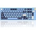 MageGee Wireless Mechanical Keyboard, Tri-Mode 2.4GHz/BT/USB-C Hot-Swappable 98 Keys Gasket Gaming Keyboard, RGB Backlit w/Blue Whale Switches for PC Gamer Office(Dark Blue)