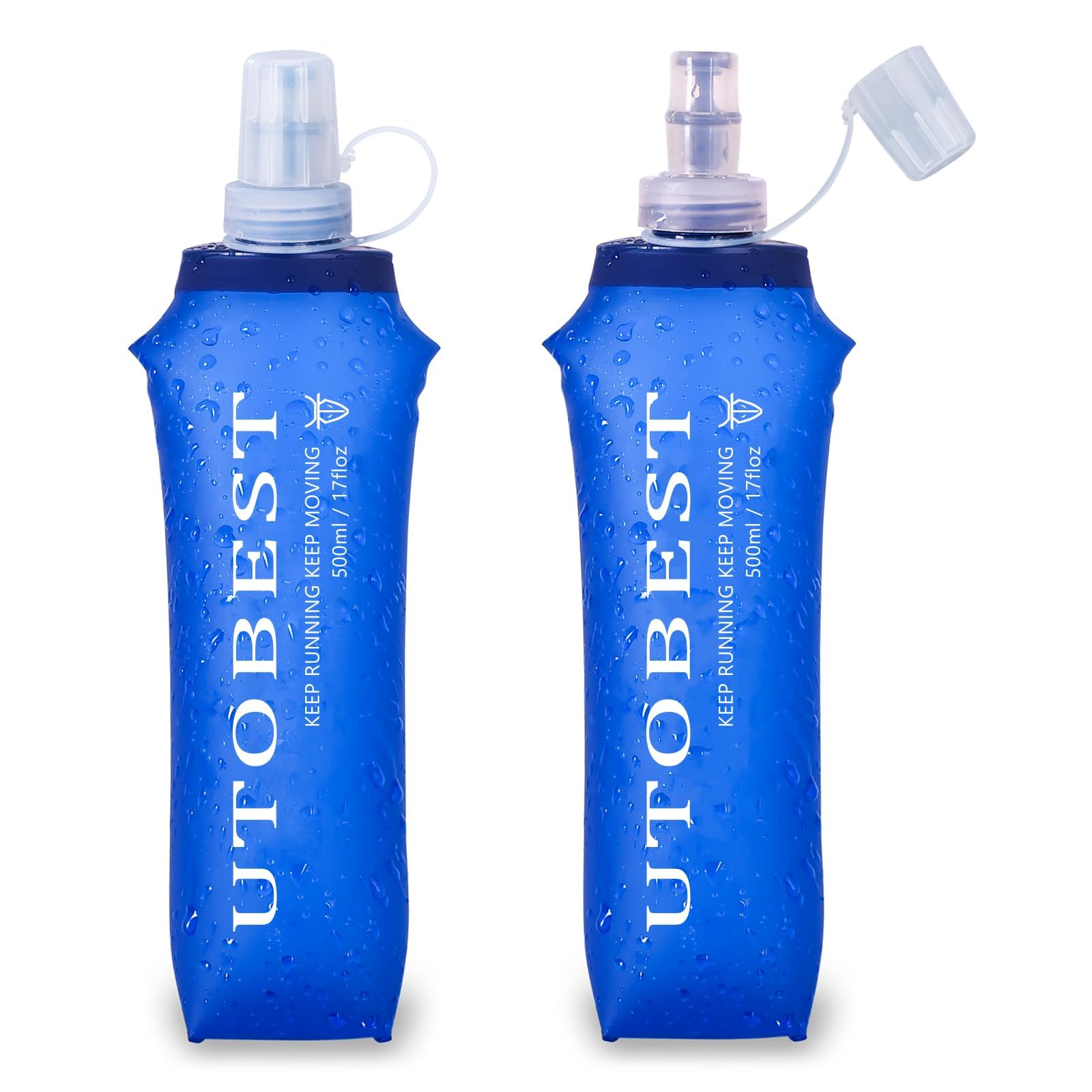 UTOBEST Soft Flask Collapsible Water Bottles, 500ML