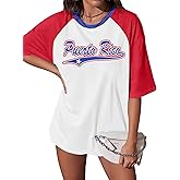 Puerto Rico Shirt Womens Y2k Aesthetic Tops Oversized Boricua Graphic Tees Vintage 90s Short Sleeves Shirts