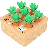 Ancaixin Wooden Toys for 1 Year Old Boys and Girls Montessori Size Sorting & Counting Puzzle Game Carrots Harvest Development