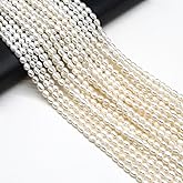 Natural Pearl Beads Genuine Cultured Freshwater Irregular White Pearl Beads for Jewelry Making DIY Necklace Gift 3-4mm
