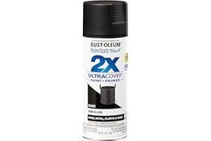 Rust-Oleum 334097 Painter's Touch 2X Ultra Cover Spray Paint, 12 oz, Semi-Gloss Black