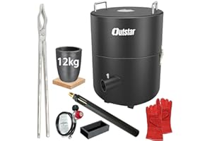 Outstar 12KG Propane Melting Furnace Kit,Large Capacity and Upgraded Safer Smelter Furnace Smelting Gold Silver Copper Aluminum Metal Recycle for Jewelry Making and Metal Casting