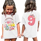 AG AGUU On Cloud Nine Birthday Girl Shirts Kids Girls Birthday Outfits Flower 9th T-Shirt Party Tees Tops 9 Years Old