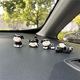 HANFEIDA Dog Figurines Dashboard Decor, 4 Pcs Mini Schnauzer Cute Car Accessories Interior, Mini Resin Schnauzer Gifts for Women Girl