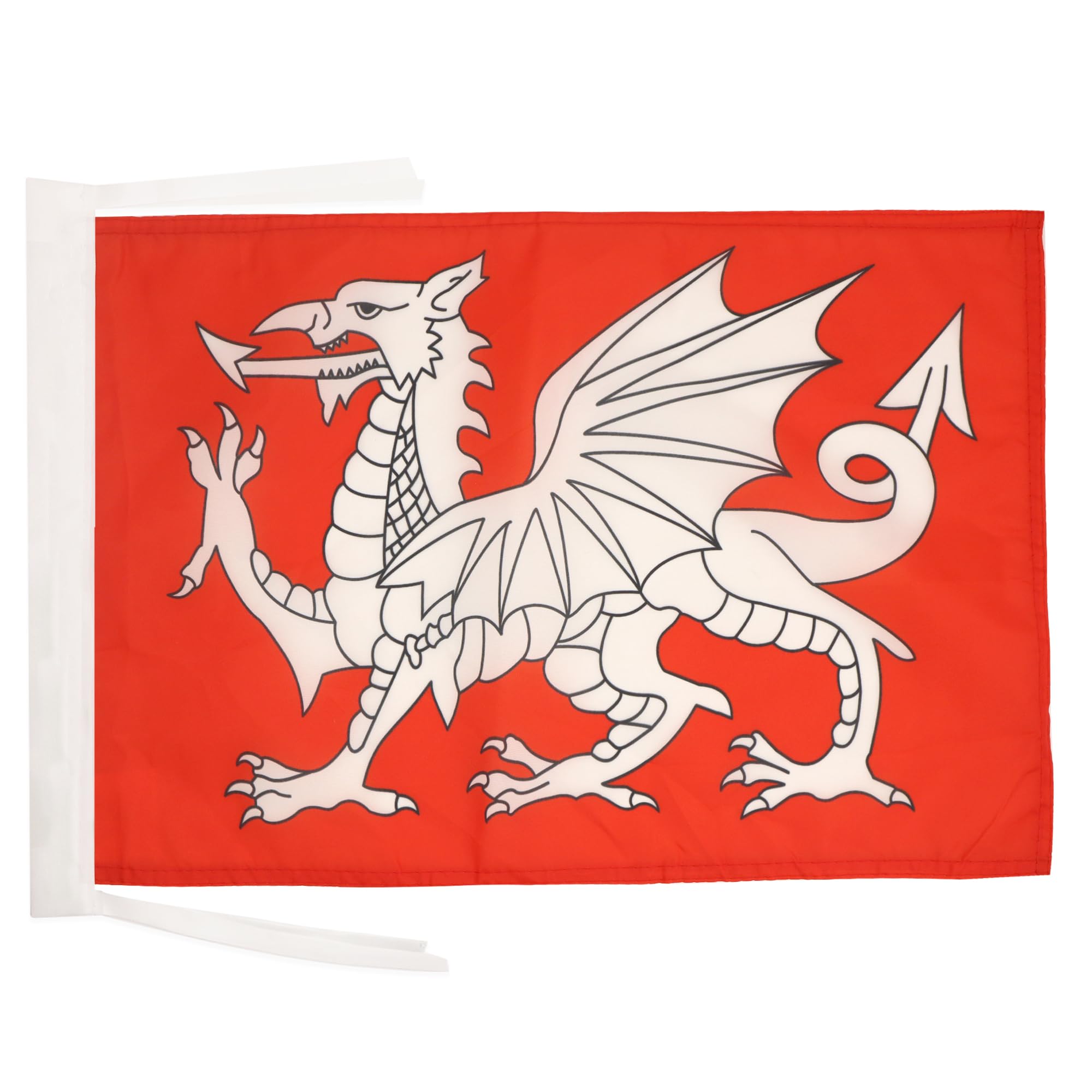 AZ FLAG - English White Dragon Flag - 18'' x 12'' - 100% Polyester England Small Banner with Two Cords - Fade Resistant - Vivid Colors - 18x12 in - 45x30 Cm