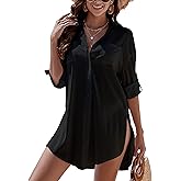 KYLELOVE Womens Swimsuit Coverups Button Down Swimwear Shirts Bathing Suit Bikini Cover Ups Beach Outfits(Size Down)
