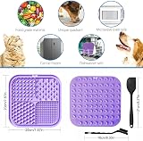 Lesipee Licking Mat 2 Pack for Dogs Cats Slow Feeder Anxiety Relief Cyan Purple view 2