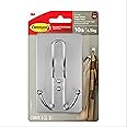 Command X-Large Satin Nickel Triple Hook, 1 Hook, 3 Strips, Damage Free Hanging Wall Hooks with Adhesive Strips, No Tools Wall Hooks for Hanging Decorations in Living Spaces