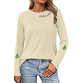 PECHAR Christmas Shirts for Women: Merry Christmas T Shirts Long Sleeve Christmas Tree Shirt Xmas Gift Blouse Tee Tops