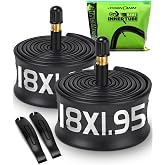 Hydencamm 2 Pack Bike Tube 12"/14"/16"/18"/ 22"/24"/27.5"/28"/29", 35mm AV | 1.75/1.95/2.10/2.125, 2PCS Levers, Butyl Rubber, Reliable Inner Tube for Kids/Road/MTB Bike