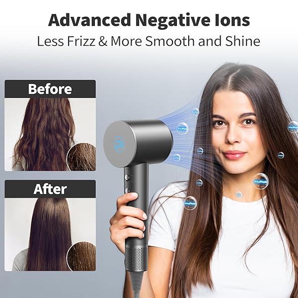 HAIR DRYER – 110,000 RPM PROFESSIONAL HAIR DRYER WITH DIFFUSER, IONIC BLOW DRYER, 8 WIND MODES, MAGNETIC NOZZLES, FAST DRYING FOR ALL HAIR TYPES – MOTHERS DAY GIFTS FOR MOM HER WOMEN SELF CARE GIFTS